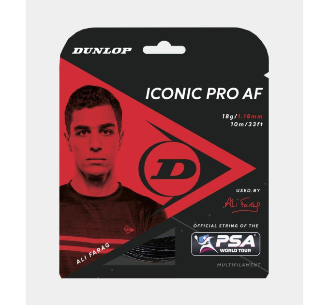 Струна для сквошу Dunlop SAC ICONIC AF 18G black 10m (624872)