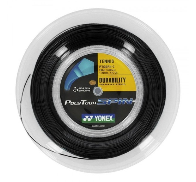 Бобіна Yonex Poly Tour Spin Black 200m 1.25mm PTSB-200 Бобіна Yonex Poly Tour Spin Black 200m 1.25mm PTSB-200