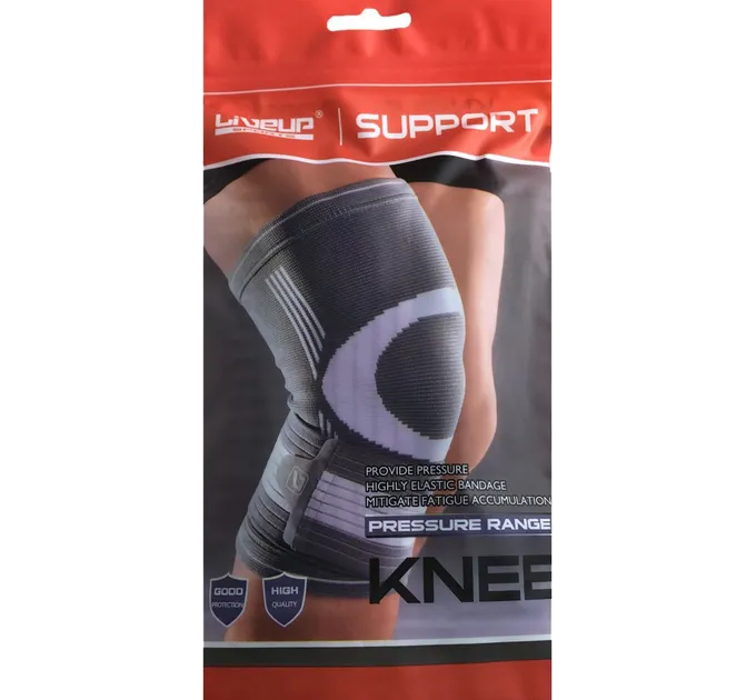 Фіксатор коліна KNEE SUPPORT Сірий Білий S (LS5676-S)
