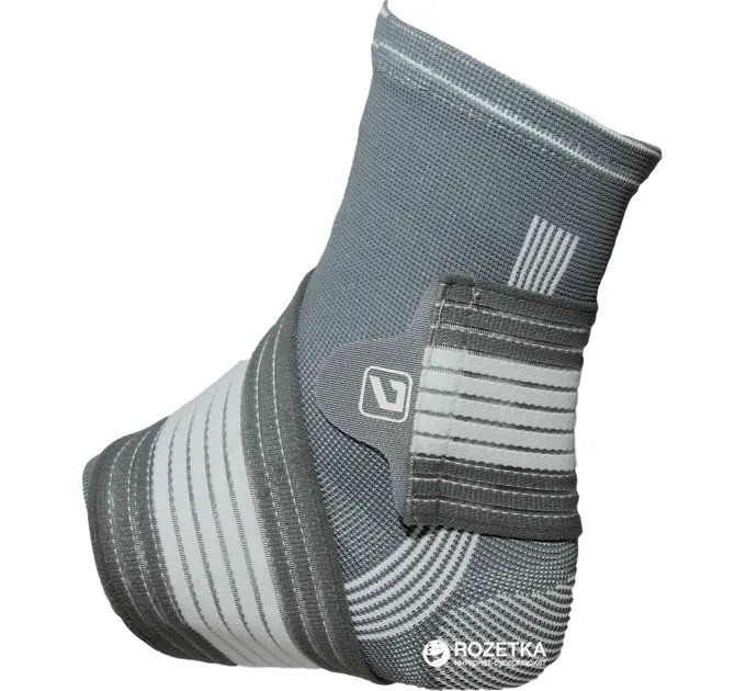 Фіксатор щиколотки LiveUP ANKLE SUPPORT сірий, білий L/XL LS5674-LXL