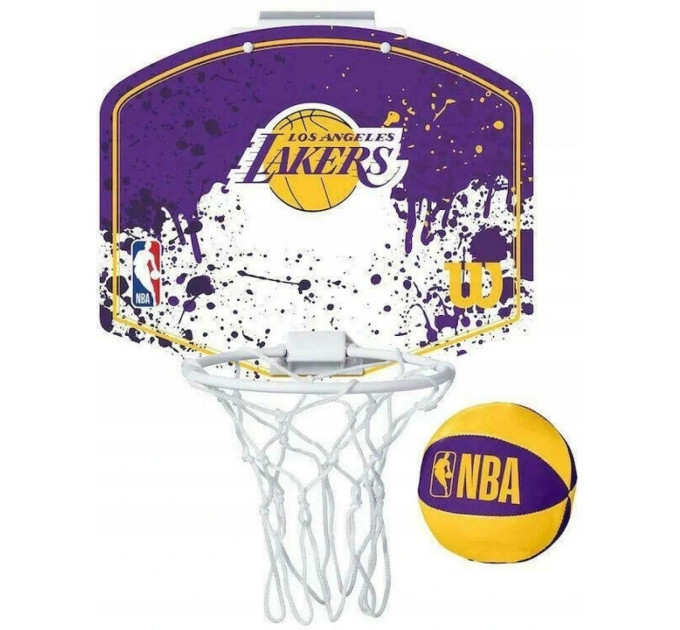 Набір баскетбольний Wilson NBA TEAM MINI HOOP LA LAKERS Жовтий Синій (WTBA1302LAL)
