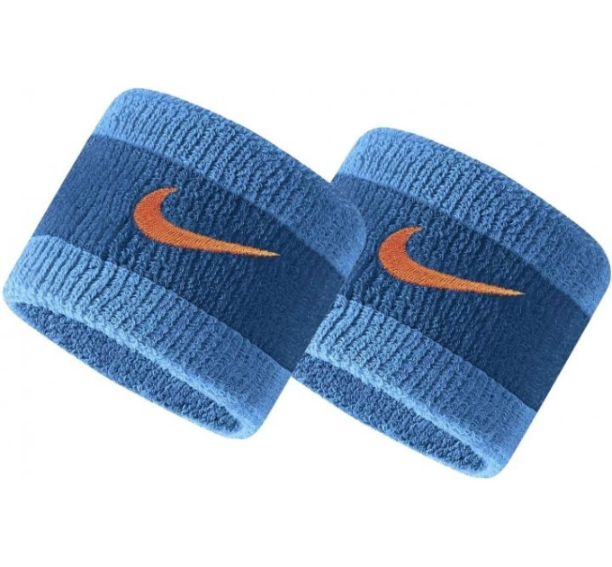 Напульсники Nike Swoosh Wristbands 2 PK Marina/Laser Blue/Rush Orange OSFM (N.000.1565.446.OS)