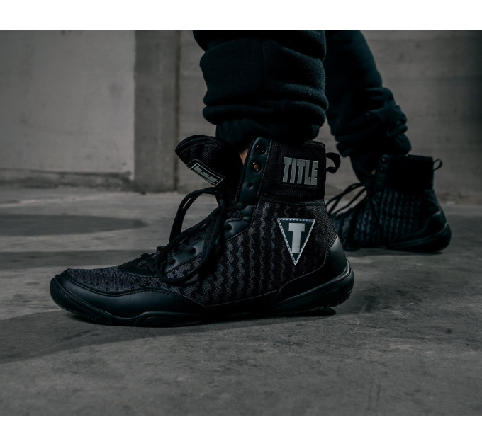 Боксерки (боксерське взуття) TITLE Boxing Predator II Shoes 2.0 Black/Grey 43р.
