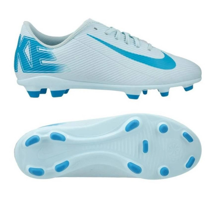 Бутси Nike JR VAPOR 16 CLUB FG/MG білий, блакитний Діт 36.5 (US 4.5Y) FQ8286-400 36.5