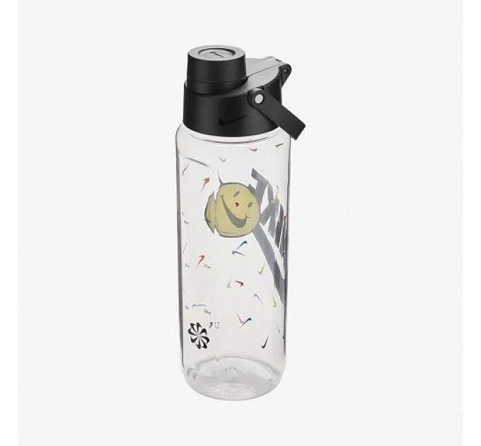 Пляшка Nike TR RENEW RECHARGE STRAW BOTTLE 24 OZ Грфічний прозорий, Чорний Уні 709 мл (N.100.7643.968.24)