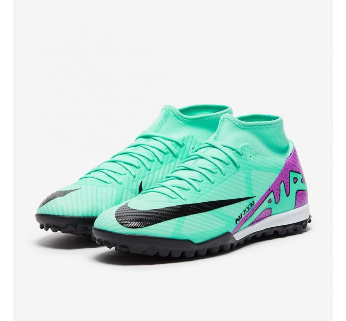Чоловічі Сороконіжки Nike ZOOM SUPERFLY 9 ACADEMY TF Бірюзовий 44 (7dDJ5629-300 44)