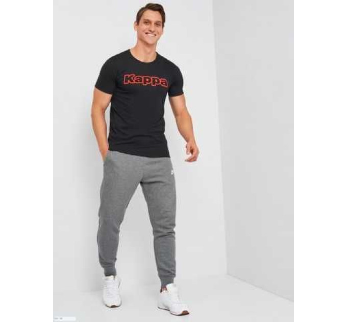 Футболка Kappa T-shirt Mezza Manica Girocollo stampa logo petto чорний XL Чоловік K1335 Nero-XL