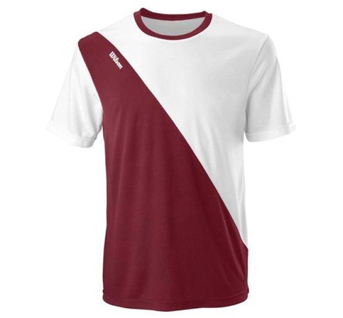 Чоловіча Футболка Wilson TEAM II CREW Білий Бордовий M (WRA794007 M)