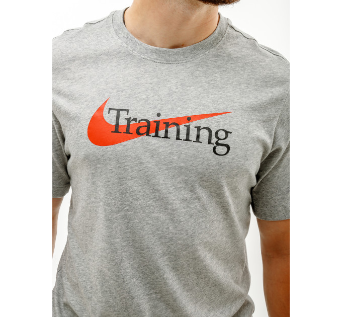 Чоловіча Футболка Nike M NK DFC TEE SW TRAINING Сірий S (7dCZ7989-063 S)