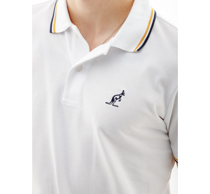 Чоловіча Футболка AUSTRALIAN 2-STRIPE PIQUE' POLO S-FIT Білий S (7dLSUPO0004-002 S)