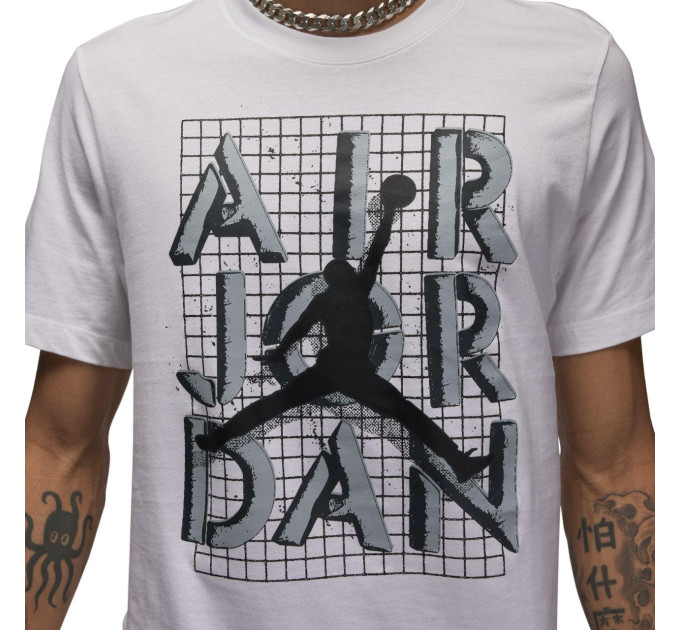Чоловіча Футболка JORDAN M J BRAND JM STACK SS CREW Білий 2XL (7dFN5978-100 2XL)