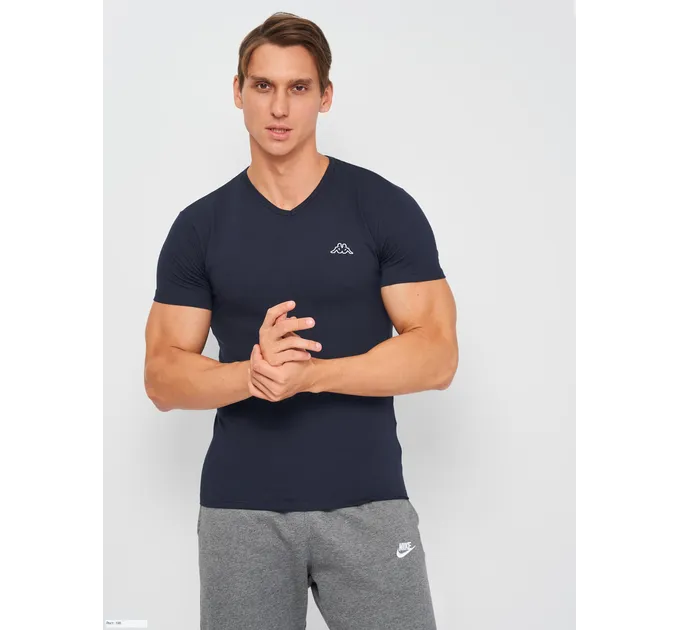 Футболка Kappa T-shirt Mezza Manica Scollo V темно-синій L Чоловік K1311 BluNavy-L