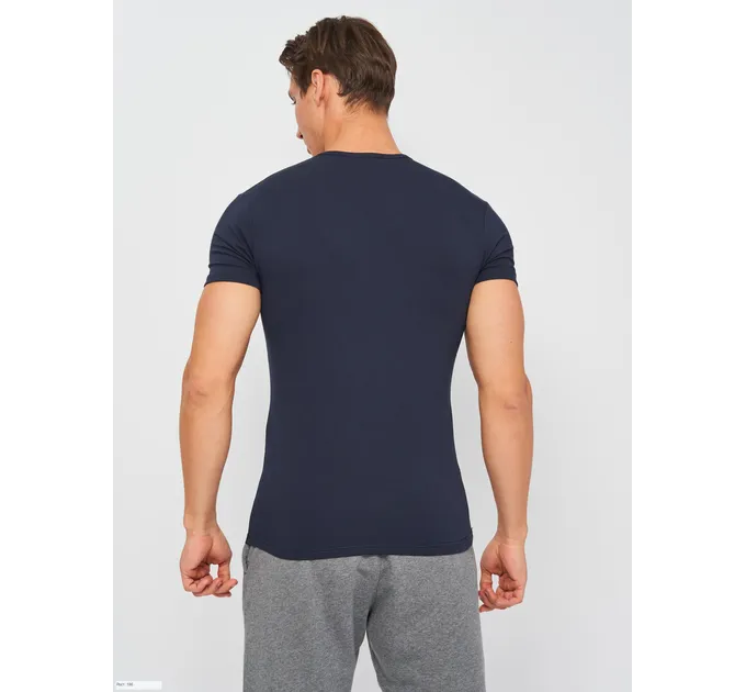 Футболка Kappa T-shirt Mezza Manica Scollo V темно-синій L Чоловік K1311 BluNavy-L