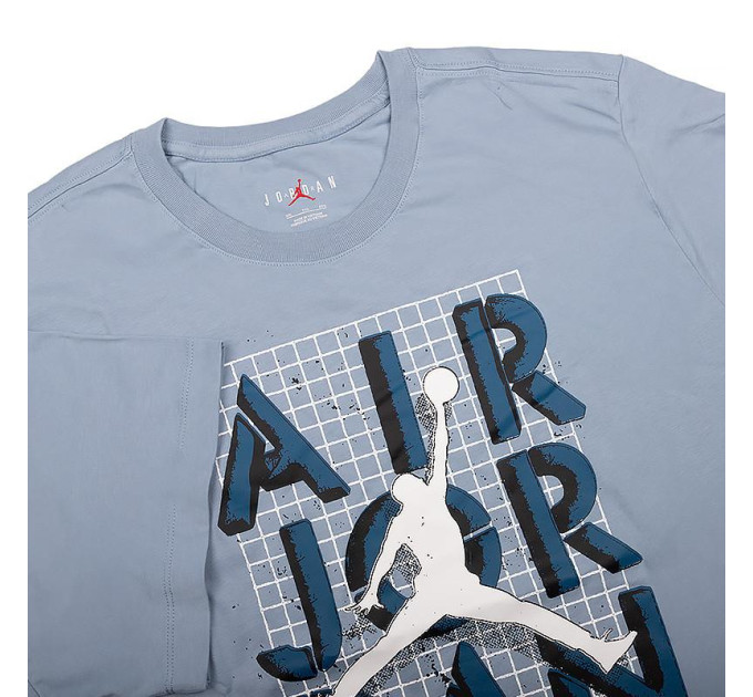 Чоловіча Футболка JORDAN M J BRAND JM STACK SS CREW Блакитний 2XL (7dFN5978-100 2XL)