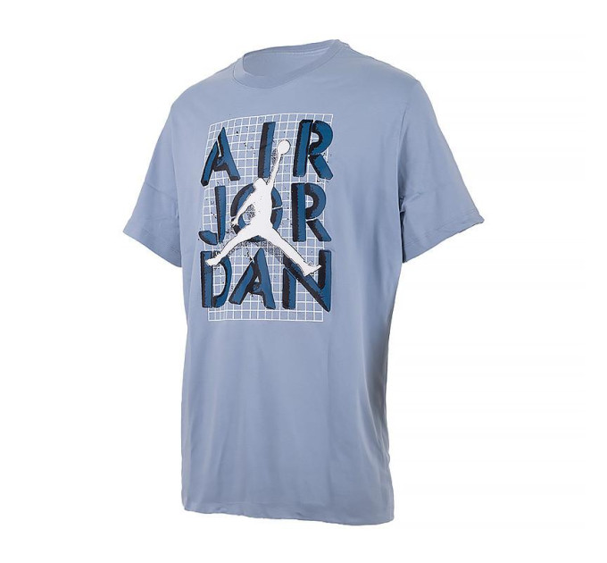 Чоловіча Футболка JORDAN M J BRAND JM STACK SS CREW Блакитний 2XL (7dFN5978-100 2XL)