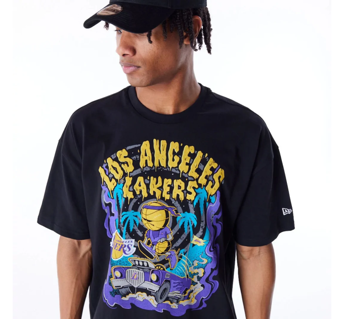 Чоловіча Футболка New Era GRAPHIC LAKERS Чорний S (7d60565038 S)