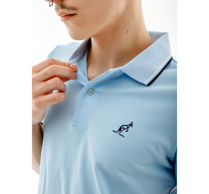 Чоловіча Футболка AUSTRALIAN 2-STRIPE PIQUE' POLO S-FIT Блакитний 2XL (7dLSUPO0004-440 2XL)