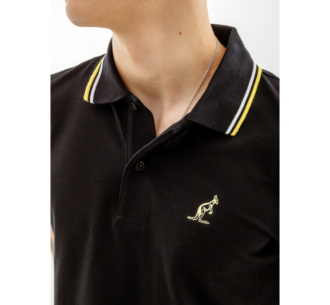 Чоловіча Футболка AUSTRALIAN 2-STRIPE PIQUE' POLO S-FIT Чорний L (7dLSUPO0004-003A L)