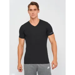 Футболка Kappa T-shirt Mezza Manica Scollo V чорний Чол M K1311 Nero M