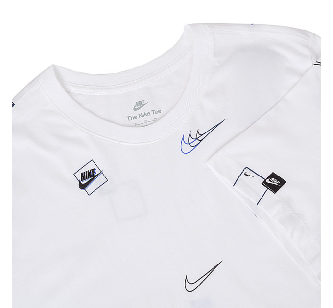 Чоловіча Футболка Nike M NSW 12 MO LOGO AOP TEE Білий XL (7dDN5246-100 XL)