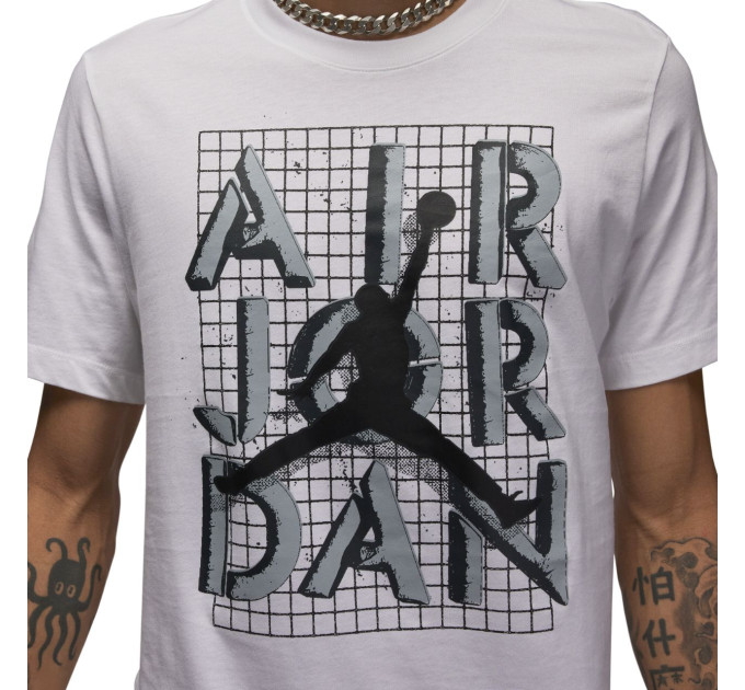 Чоловіча Футболка JORDAN M J BRAND JM STACK SS CREW Білий XL (7dFN5978-100 XL)