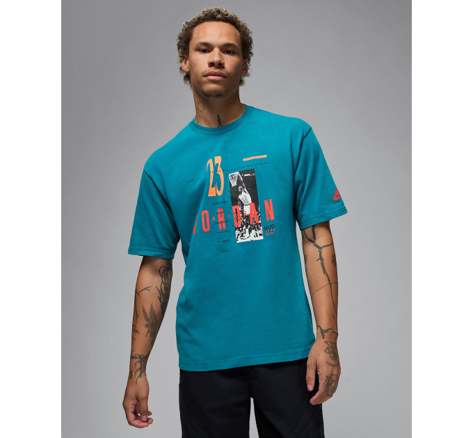 Чоловіча Футболка Jordan MREISSUE GX SS CREW Бірюзовий S (7dHJ2356-301 S)