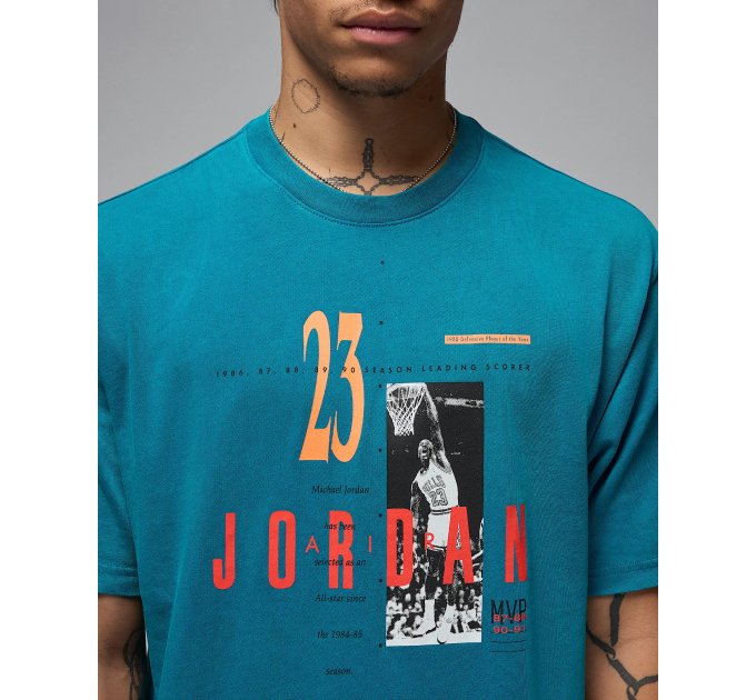 Чоловіча Футболка Jordan MREISSUE GX SS CREW Бірюзовий S (7dHJ2356-301 S)