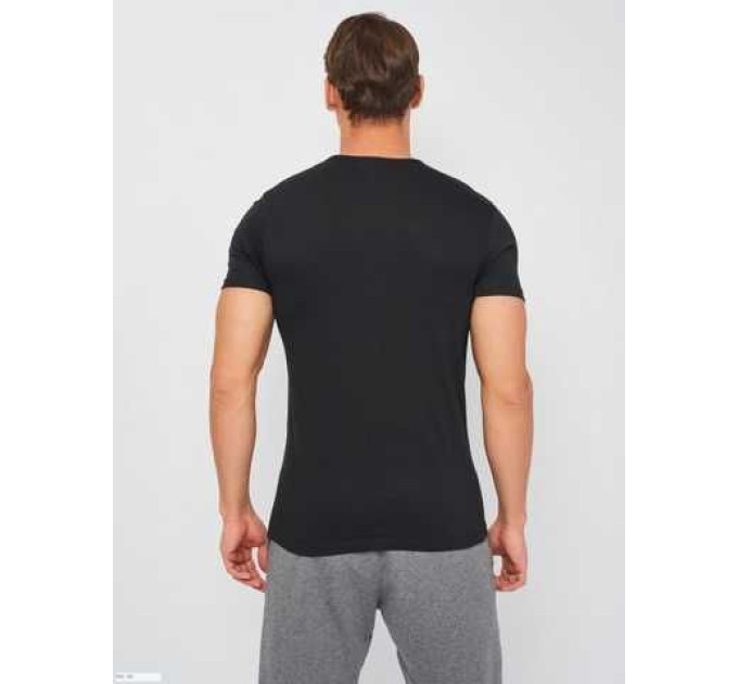 Футболка Kappa T-shirt Mezza Manica Girocollo stampa logo petto чорний L Чоловік K1335 Nero-L