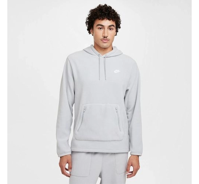Чоловіче Худі Nike M NK CLUB WINTERIZED PO HOODIE Сірий L (7dFZ0660-077 L)
