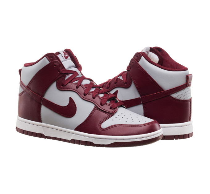 Чоловічі Кросівки Nike DUNK HI RETRO Червоний Сірий 42.5 (7dDD1399-600 42.5)