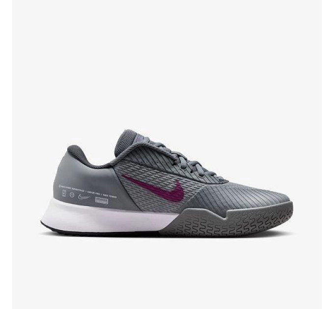 Чоловічі кросівки для тенісу Nike ZOOM VAPOR PRO 2 HC Сірий 42.5 (DR6191-006 42.5)