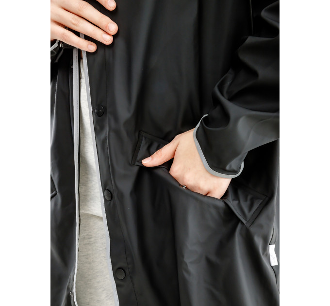 Чоловіча Куртка Rains Long Jacket Чорний L-XL (7d1202-BlackReflective L-XL)