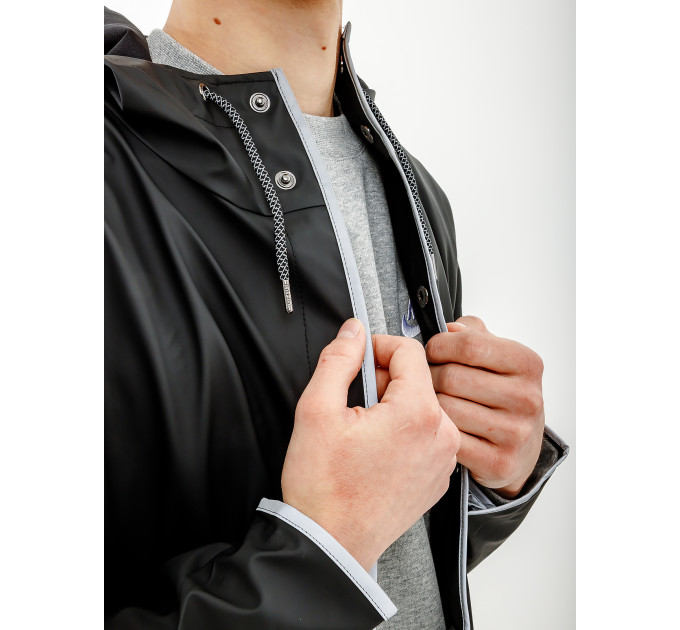 Чоловіча Куртка Rains Long Jacket Чорний XS-S (7d1202-BlackReflective XS-S)