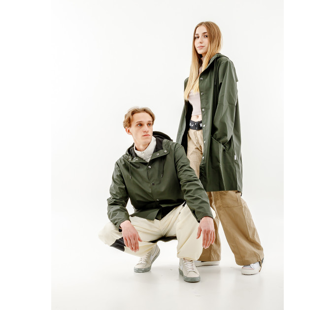 Чоловіча Куртка Rains Long Jacket Зелений S-M (7d1202-Green S-M)