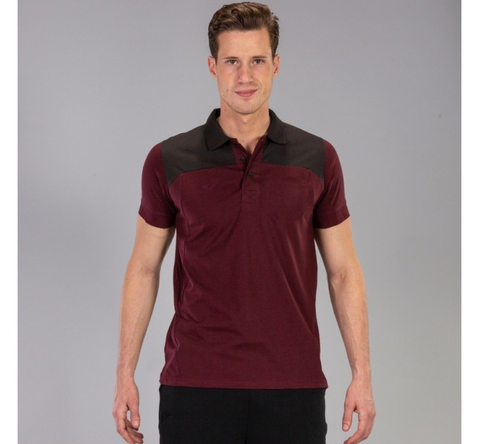 Поло Joma POLO SHIRT WINNER II COTTON BURGUNDY-BLACK S/S бордовий,чорний M 101282.672 M