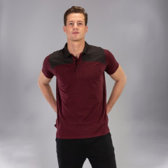 Поло Joma POLO SHIRT WINNER II COTTON BURGUNDY-BLACK S/S бордовий,чорний M 101282.672 M
