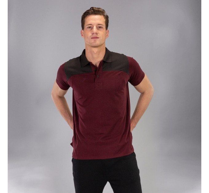 Поло Joma POLO SHIRT WINNER II COTTON BURGUNDY-BLACK S/S бордовий,чорний S 101282.672 S