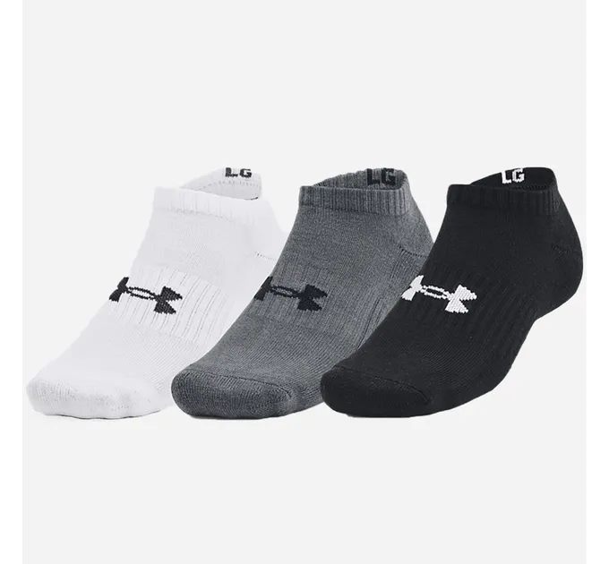 Шкарпетки UA Core No Show 3pk Чорний Білий Сірий 3 пари Уні M (1363241-003)