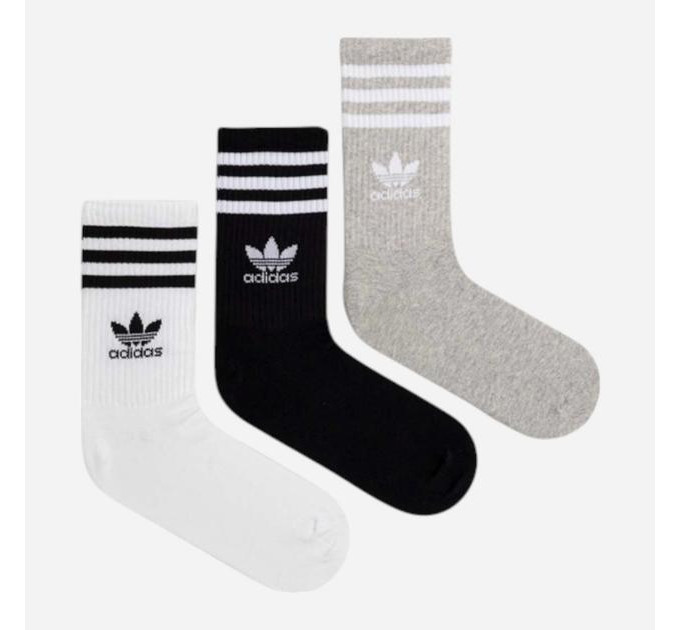 Шкарпетки Adidas CREW SOCK 3STR білий сірий, чорний Уні (46-48) IL5023 46-48