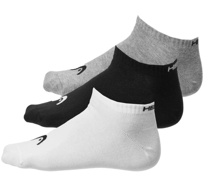 Чоловічі Шкарпетки Head ALL SPORTS TRAINING SNEAKER 3P сірий, білий, чорний Чол 43-46 701229018-004 43-46