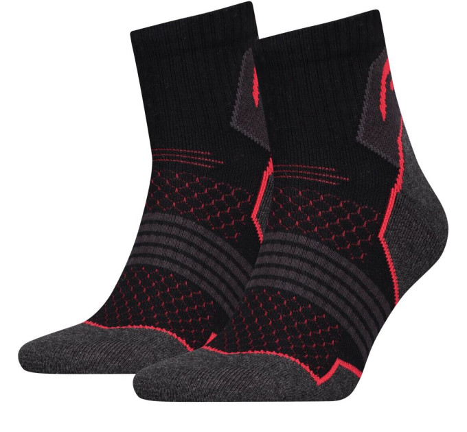 Шкарпетки Head Hiking Quarter Unisex 2-pack 35-38 black/red 781002001-232 Шкарпетки Head Hiking Quarter Unisex 2-pack 35-38 black/red 781002001-232