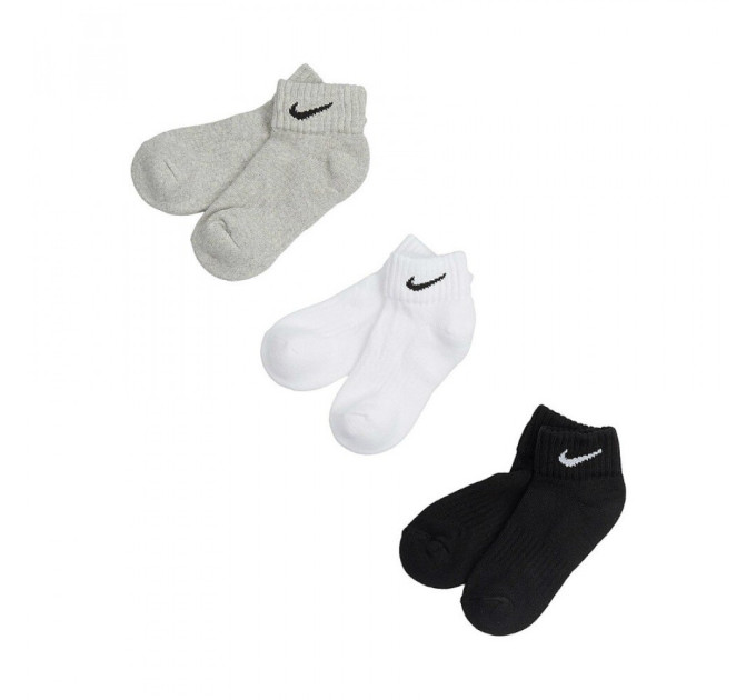 Шкарпетки Nike Value Cush Ankle 3-pack 34-38 black/gray/white SX4926-901