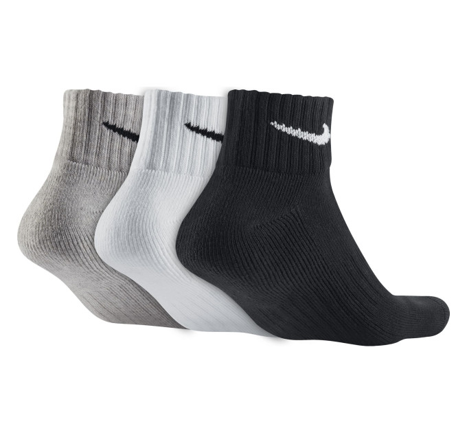 Шкарпетки Nike Value Cush Ankle 3-pack 34-38 black/gray/white SX4926-901
