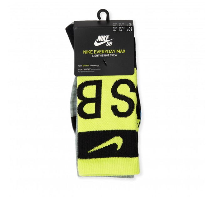 Шкарпетки Nike SB Everyday Max Lightweight 3-pack 34-38 multicolor CU6478-902