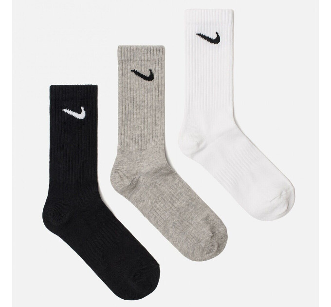 Шкарпетки Nike Everyday Lightweight Crew 3-pack 46-50 black/gray/white SX7676-901
