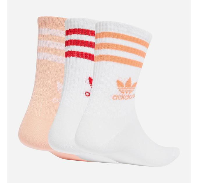 Шкарпетки Adidas CREW SOCK 3STR білий, рожевий, червоний (46-48) JI9472 46-48