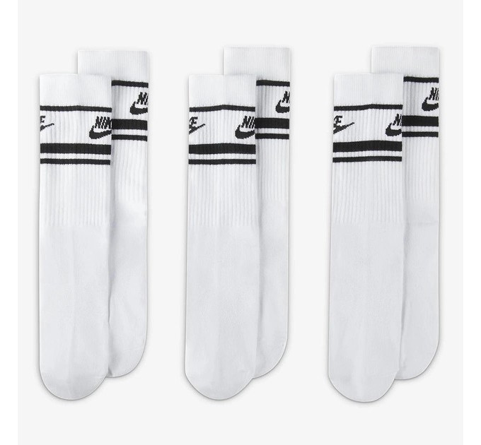 Чоловічі Шкарпетки Nike U NK NSW EVERYDAY ESSENTIAL CR 3PR білий, чорний Уні 38-42 DX5089-103 38-42