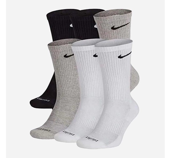 Шкарпетки Nike U NK ED PLS CSH CRW 6PR - 132 чорний, сірий, білий Чол 46-50 SX6897-965 46-50