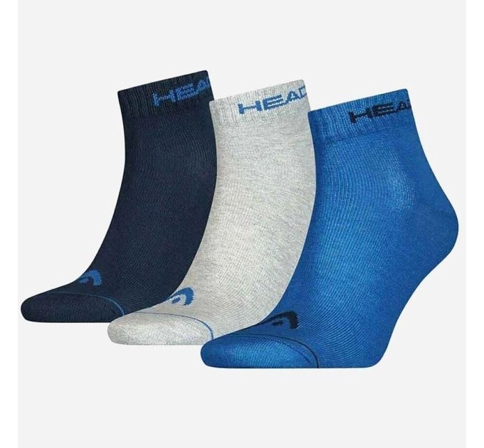 Шкарпетки Head QUARTER 3PPK UNISEX синій, сірий, темно-синій Уні 35-38 761011001-001 35-38