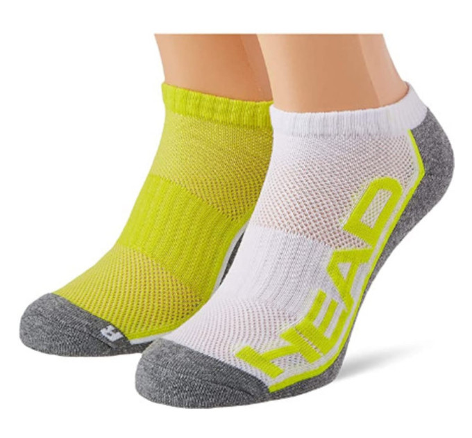 Шкарпетки Head PERFORMANCE SNEAKER 2P UNISEX Білий; Сірий; Жовтий 43-46 (791018001-004 43-46)